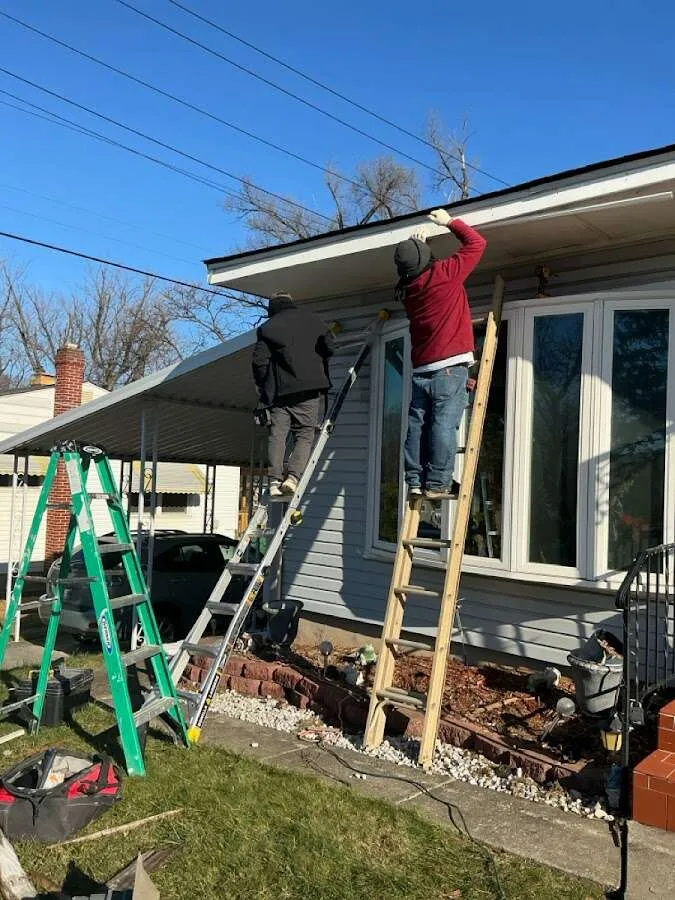 Restoration crew performing exterior repair in Christiana